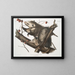 Virginian Opossum painting of a young female and male 7 months size - John Woodhouse Audubon — framed artwork on a wall