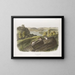 Mouse with white paws Natural size Male, female and young - John Woodhouse Audubon — framed artwork on a wall