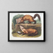 Martre des pins mâle et femelle en pelage d'hiver taille naturelle - John Woodhouse Audubon — framed artwork on a wall