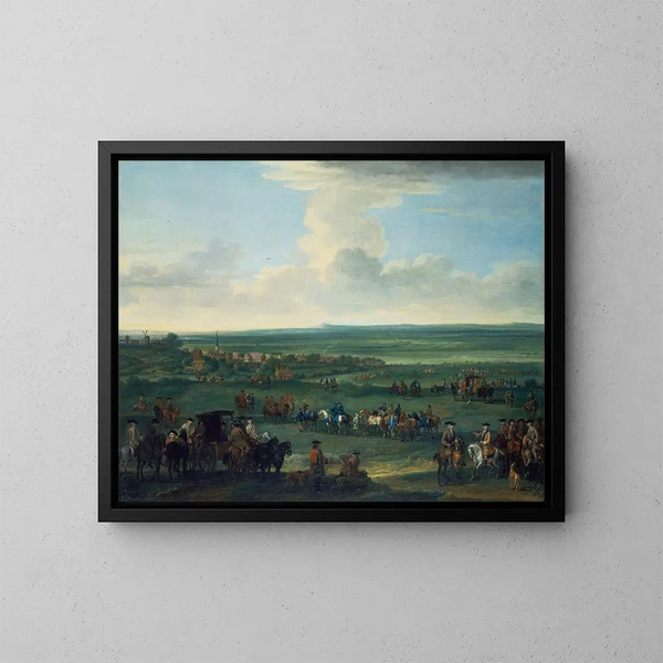 George I at Newmarket, October 4 or 5, 1717 - John Wootton — framed artwork on a wall