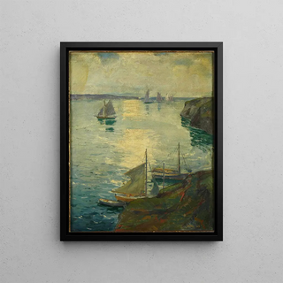 Jonas Lie - Coast Scene with Ships.webp
