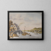 Houses by the riverbank - Jonas Zeuner — framed artwork on a wall