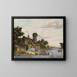 Mill by a Riverbank - Jonas Zeuner — framed artwork on a wall