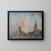 View of the tower called Jan Roodenpoortstoren and the Singel canal in Amsterdam - Jonas Zeuner — framed artwork on a wall