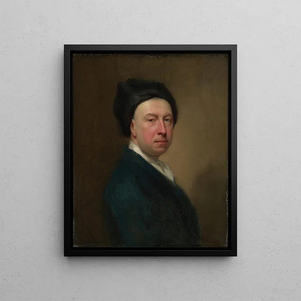 Self-portrait - Jonathan Richardson the Elder — framed artwork on a wall