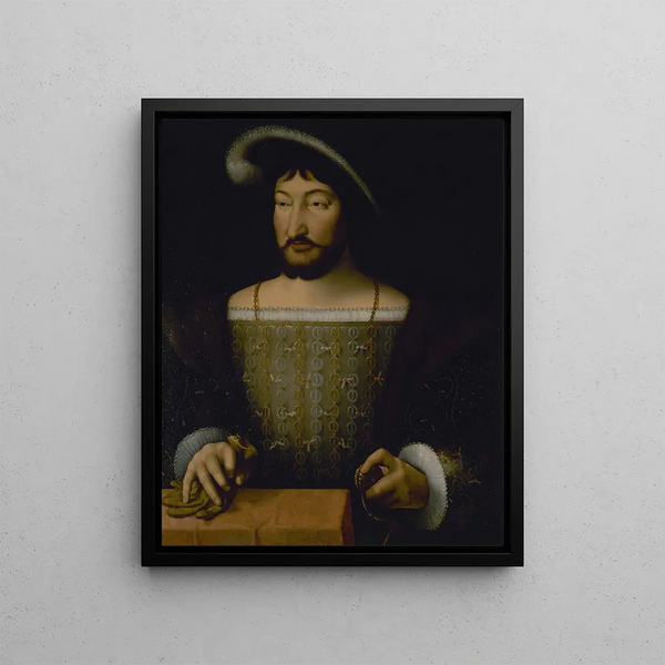 Portrait of François I, King of France - Joos van Cleve — framed artwork on a wall