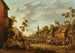 A village fair with people eating and drinking outside and children fighting on the ground - Joost Cornelisz Droochsloot — artwork view