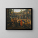 A village scene with numerous peasants and a traveling merchant - Joost Cornelisz Droochsloot — framed artwork on a wall