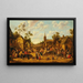 Scene of a village with peasants celebrating and conversing - Joost Cornelisz Droochsloot — framed artwork on a wall