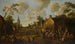 Village street scene with children playing in the foreground and figures drinking - Joost Cornelisz Droochsloot — artwork view