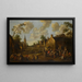 Village street scene with children playing in the foreground and figures drinking - Joost Cornelisz Droochsloot — framed artwork on a wall