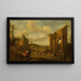 Landscape painting of a rural scene with peasants - Joost Cornelisz Droochsloot — framed artwork on a wall