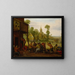 the peasants feasting in front of an inn - Joost Cornelisz Droochsloot — framed artwork on a wall