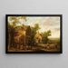 Village scene with peasants - Joost Cornelisz Droochsloot — framed artwork on a wall
