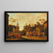Village scene with peasant festivities - Joost Cornelisz Droochsloot — framed artwork on a wall