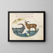 A wild goat and a Barbary mouflon - Joris Hoefnagel — framed artwork on a wall