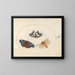 Plaque 13: Yellow swallowtail and red admiral butterflies with a hunting dragonfly with a broad body - Joris Hoefnagel — framed artwork on a wall
