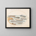 Plate 17: A cod fish, eels, and other fishes - Joris Hoefnagel — framed artwork on a wall