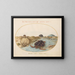 Planche 1 Two caouannes or green turtles, a muskrat, and shells - Joris Hoefnagel — framed artwork on a wall