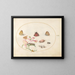 Platine 22: A cinnabar moth and a cockchafer with butterflies, other insects, and a wolf's mouth - Joris Hoefnagel — framed artwork on a wall