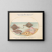 Planche 32: Raies avec un œuf et deux poissons plats - Joris Hoefnagel — framed artwork on a wall