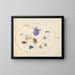 Platine Painting 33 Night butterfly and butterfly with other insects and a columbine flower - Joris Hoefnagel — framed artwork on a wall