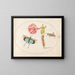 Platine 51 Sauterelles et une chenille avec une fleur de quatre heures - Joris Hoefnagel — framed artwork on a wall