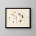 Plant Painting 63 A dragonfly, a spotted longhorn beetle, a necrophore, and other insects with a blue and white columbine - Joris Hoefnagel — framed artwork on a wall