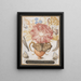 Still life with flowers, a snail, and insects - Joris Hoefnagel — framed artwork on a wall
