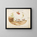 Three puppies with a box and a bunch of grapes - Joris Hoefnagel — framed artwork on a wall