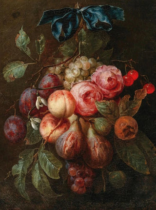 Joris van Son - Fruit and flowers hanging from a ribbon.webp