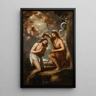 The Baptism of Christ - José Antolínez — framed artwork on a wall
