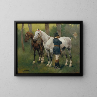 Waiting for the Return - José Cusachs — framed artwork on a wall