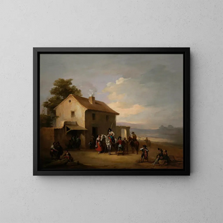 A country inn - José Elbo Peñuelas — framed artwork on a wall