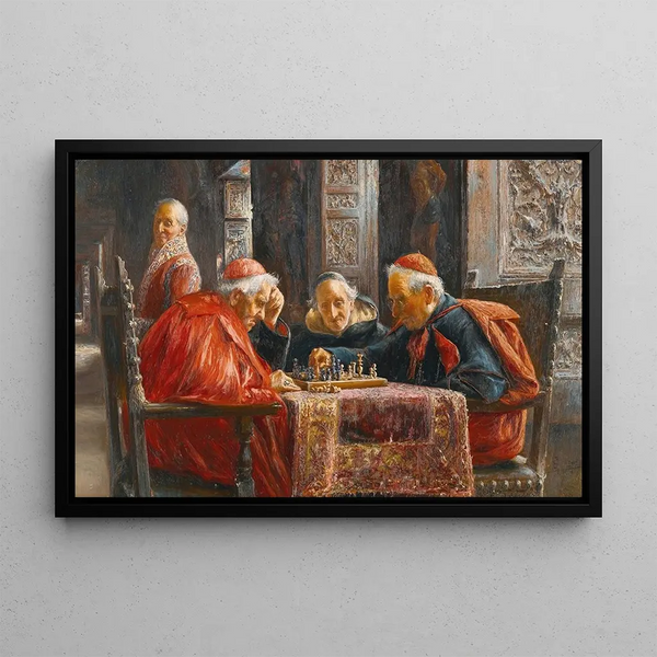 A game of chess - José Gallegos y Arnosa — framed artwork on a wall