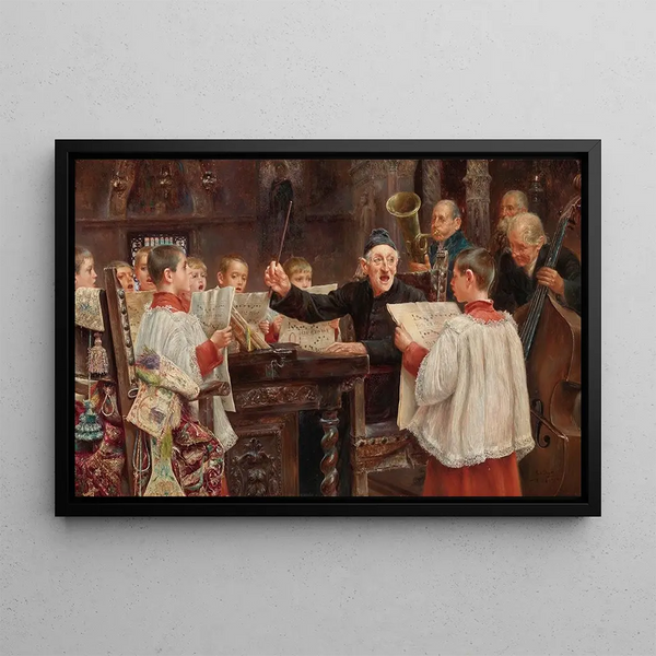 Repetition of choir - José Gallegos y Arnosa — framed artwork on a wall