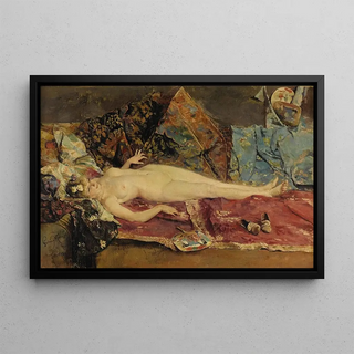 Orientalist Nude Painting - José García Ramos — framed artwork on a wall