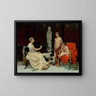 La famille de Scipion Cornelius - José Garnelo y Alda — framed artwork on a wall