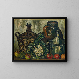 Bodegon painting of cauliflower - José Gutiérrez Solana — framed artwork on a wall