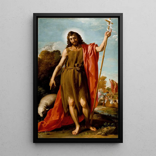 Saint Jean-Baptiste dans le désert - José Leonardo — framed artwork on a wall