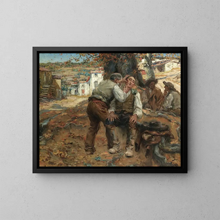 A close shave - José Malhoa — framed artwork on a wall