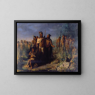 La fondation de Mexico - José María Jara — framed artwork on a wall