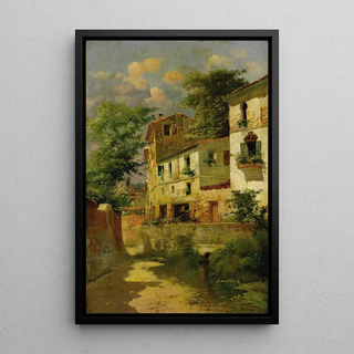 Houses Spanish - José María Jardines — framed artwork on a wall