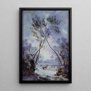 Flore et faune de la période miocène cénozoïque, évolution de la vie continentale sur Terre - José María Velasco — framed artwork on a wall