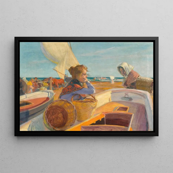 Waiting for the fishing - José Mongrell — framed artwork on a wall