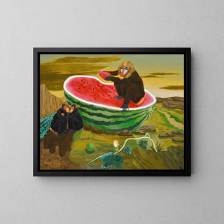 Mandrill in pledge - José de Martín Simón — framed artwork on a wall