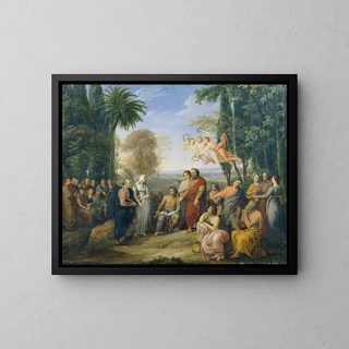 Klopstock among the poets in the Élysée - Josef Abel — framed artwork on a wall
