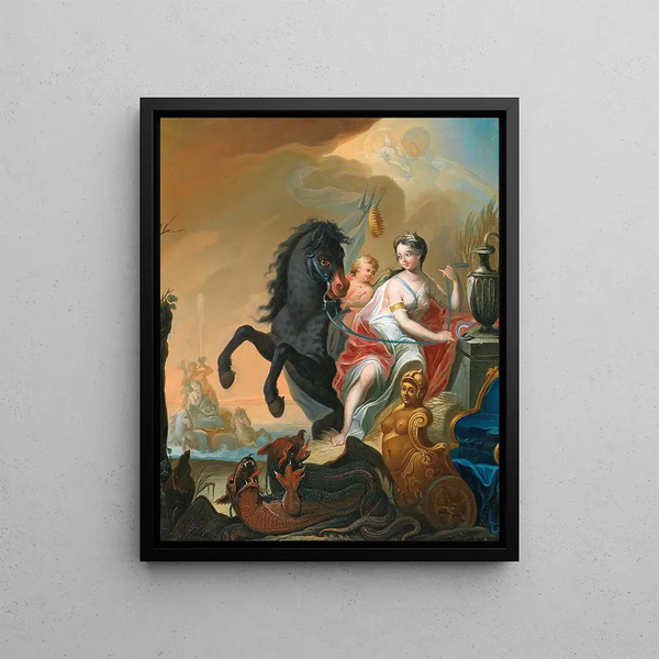 Hercules saving Hésione - Josef Adam Ritter von Mölck — framed artwork on a wall