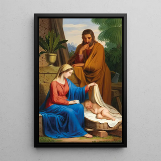 La Sainte Famille - Josef Arnold l'Ancien — framed artwork on a wall