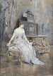 Portrait of a young woman with a sheet music - Josef Árpád Koppay — artwork view